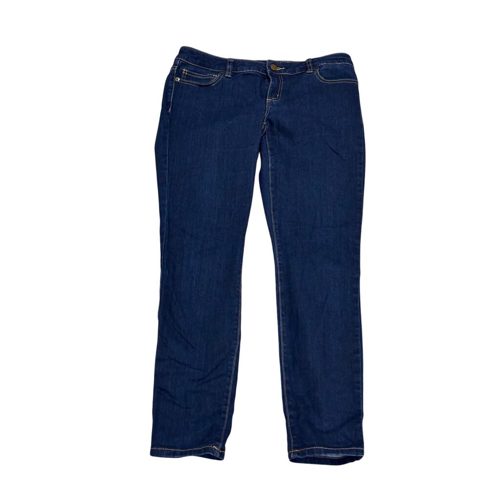 Michael Kors 4 skinny deep blue jeans worn once slim leg gold accents euc